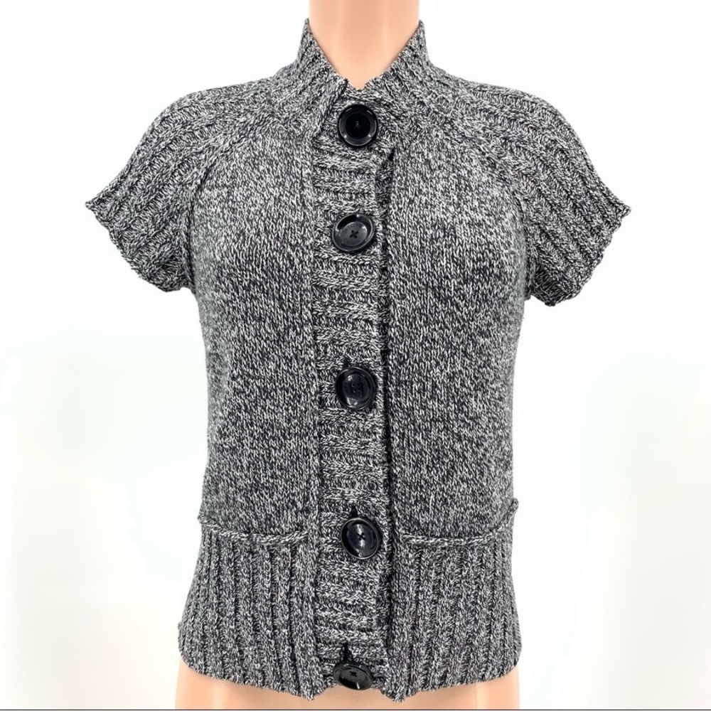 MICHAEL Michael Kors Marled Knit Short Sleeve Cardigan Sweater
